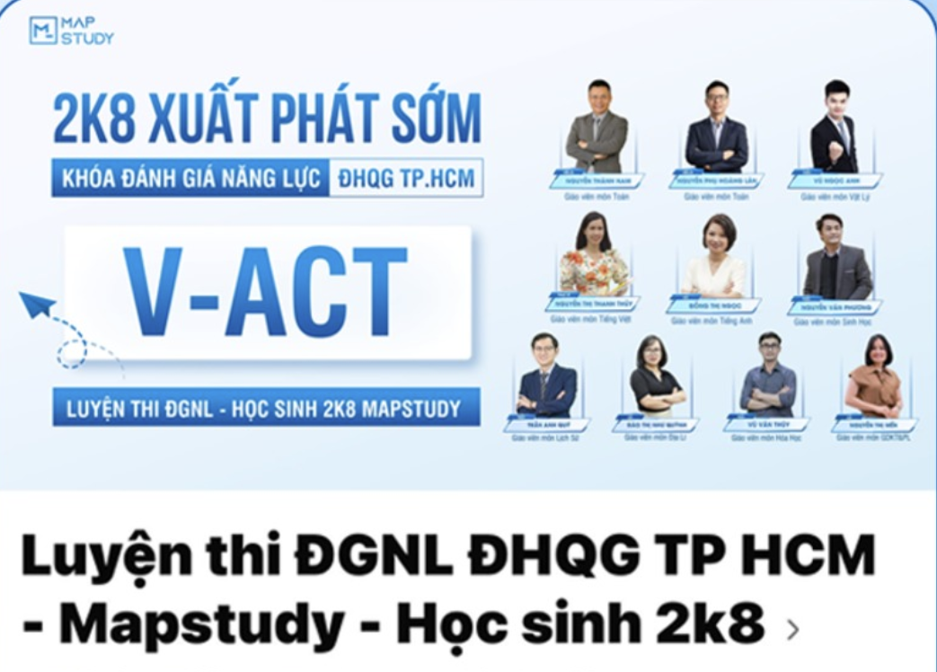 VACT MAPSTUDY 2K8 LUYỆN THI ĐÁNH GIÁ NĂNG LỰC TPHCM 2026